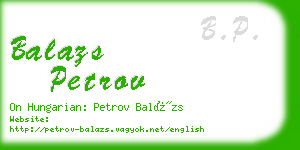 balazs petrov business card